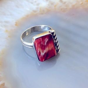 Sterling silver spondylus ring Native SW artist